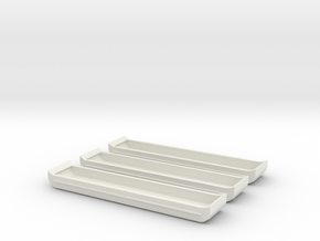 1/144 Scale Bridge Pontoons (3) in White Natural Versatile Plastic