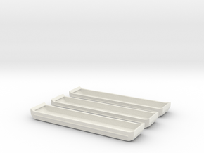 1/200 Scale Bridge Pontoons (3) in White Natural Versatile Plastic