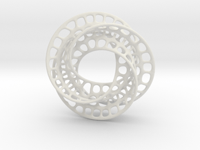 3 quarter twist Möbius strip in White Natural Versatile Plastic
