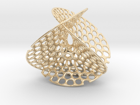 Enneper surface irregular holes weave in 14k Gold Plated Brass