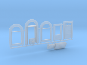 N-scale 1/160 Millie's Cafe Doors, Windows Etc. in Tan Fine Detail Plastic