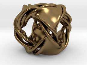 Cube ducov (no holes) in Polished Bronze (Interlocking Parts)