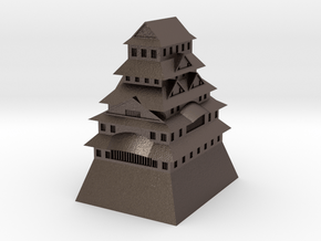 Himeji Castle in Polished Bronzed Silver Steel