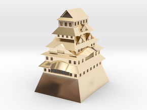 Himeji Castle in 14k Gold Plated Brass