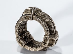 Cable Ring in Polished Bronzed Silver Steel