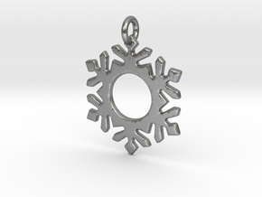 Snowflake 5 Pendant in Natural Silver