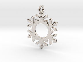 Snowflake 5 Pendant in Rhodium Plated Brass