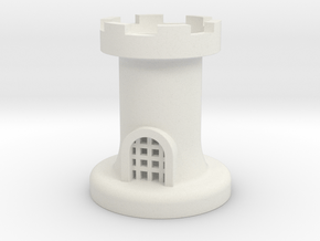 Castle for Chess in White Natural Versatile Plastic