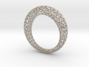 Netzring in Rhodium Plated Brass