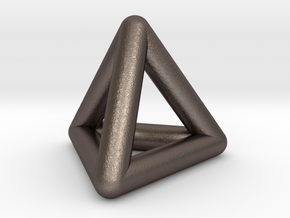 0592 Tetrahedron E (a=10-100mm) #001 in Polished Bronzed Silver Steel: Extra Small