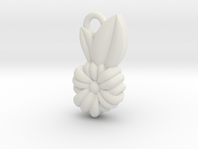 Flower Pendant in White Natural Versatile Plastic