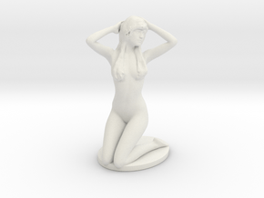 1/12 Beach Lady Kneeling Pose in White Natural Versatile Plastic