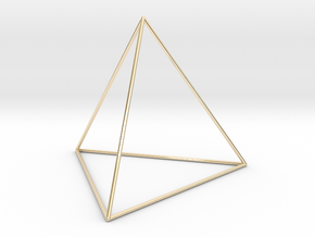 0592 Tetrahedron E (a=10-100mm) #001 in 14K Yellow Gold: Extra Large