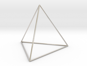 0592 Tetrahedron E (a=10-100mm) #001 in Rhodium Plated Brass: Extra Large