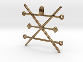 Copper Alchemy Symbol Pendant  in Natural Brass