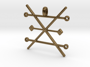 Copper Alchemy Symbol Pendant  in Natural Bronze