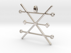 Copper Alchemy Symbol Pendant  in Platinum