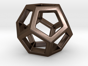 Dodecahedron in Polished Bronze Steel