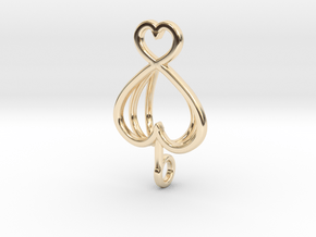 Heart As Open Book Pendant in 14K Yellow Gold