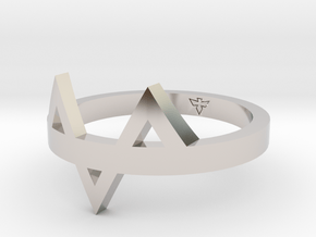 Offset Ring Sizes 6-10 in Rhodium Plated Brass: 6 / 51.5