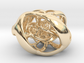 Cube Hopf preimage (corners) in 14k Gold Plated Brass