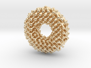 Möbius diamond lattice in 14k Gold Plated Brass: Small
