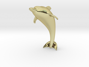dolphin in 18k Gold Plated Brass: Large