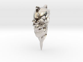 Swirl Skull in Rhodium Plated Brass