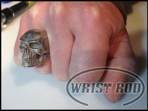 WR Ring FullSkull - Size 10 in Polished Bronzed Silver Steel