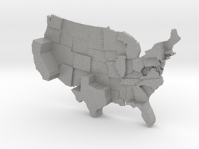 USA by Population in Aluminum
