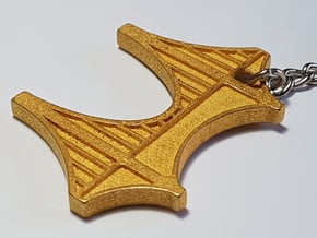 Bridge Keychain in Polished Gold Steel