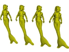 1/72 scale mermaid swimming figures x 4 in Tan Fine Detail Plastic
