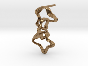 Mind generated earring - my idea against racism in Natural Brass (Interlocking Parts)
