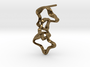 Mind generated earring - my idea against racism in Natural Bronze (Interlocking Parts)