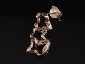 Mind generated earring - my idea against racism in Natural Silver (Interlocking Parts)