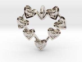 Valentine's hearties Pendant in Rhodium Plated Brass