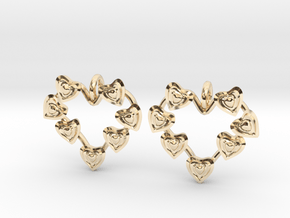 Valentine's hearties earrings in 14k Gold Plated Brass