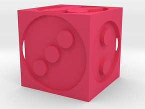 Butterfly dice in Pink Processed Versatile Plastic