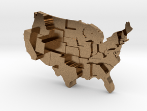 USA by Family Size in Natural Brass