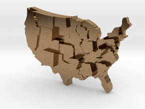 USA by Guns in Natural Brass