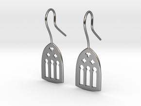 Cathedral Earrings in Polished Silver: Medium