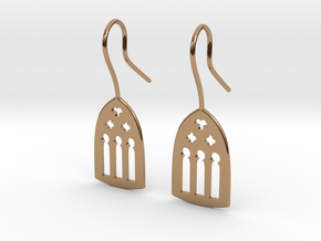 Cathedral Earrings in Polished Brass: Medium