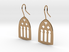 Cathedral Earrings in Polished Brass: Large