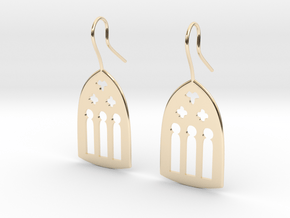 Cathedral Earrings in 14k Gold Plated Brass: Large