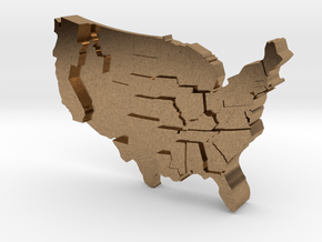 USA by Rainfall in Natural Brass