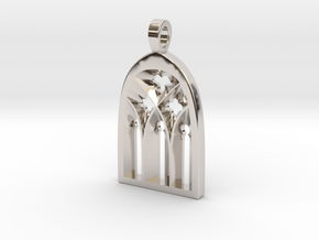 Cathedral Pendant in Rhodium Plated Brass