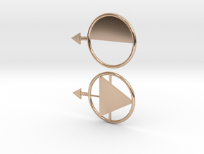 Triangle & Circle in 14k Rose Gold Plated Brass