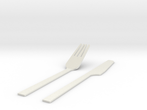 刀叉.stl in White Natural Versatile Plastic
