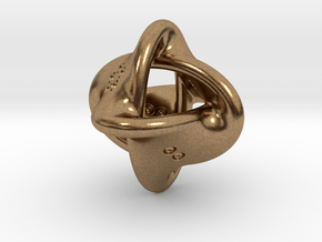 Unusual twisted D8 in Natural Brass: Extra Small