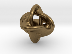Unusual twisted D8 in Natural Bronze: Extra Small